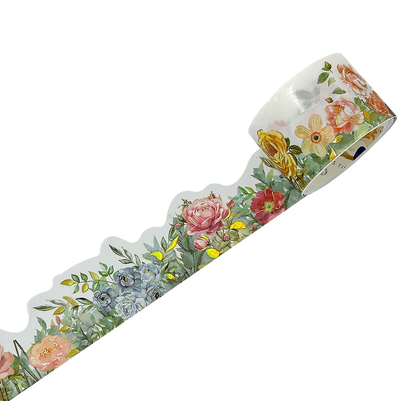 Wrapables Landscape Floral Metallic Gold Foil Washi Tape, 30mm x 3M